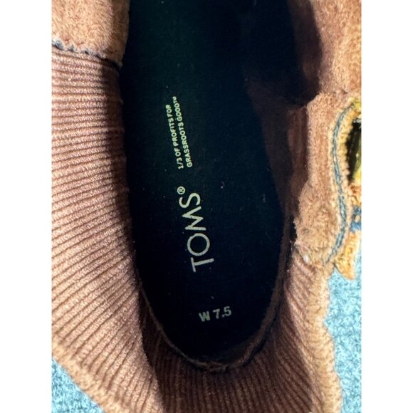 Toms Womens 7.5 brown multicolor Plaid Suede Wedge Ankle Boots - Picture 16 of 16